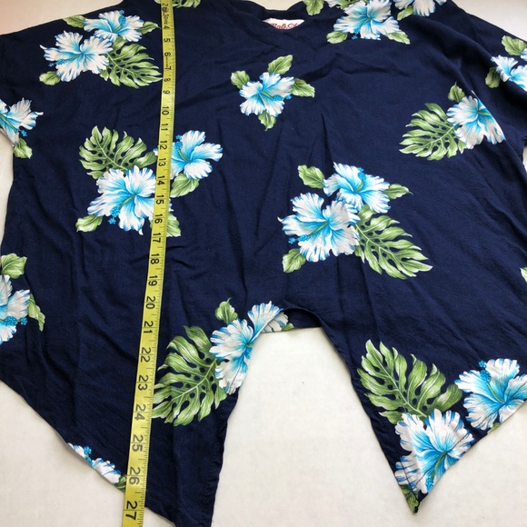 Bali Chic Women's Floral Knot Tie Front Top 14K - Picture 5 of 6